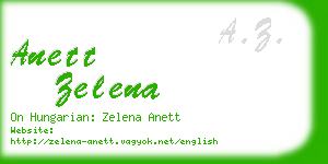 anett zelena business card